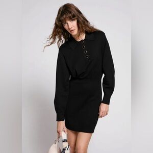 EUC & Other Stories Knitted Black Polo Sweater Dress. Size Medium.